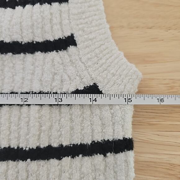 NWT‎ Madewell Off White/Black Striped Nubby Boucle-Knit Sweater Tank Size Small - Picture 5 of 9